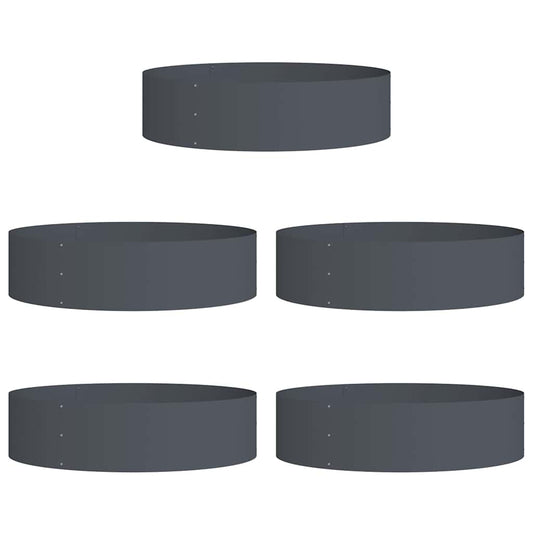 Gartenpflanzer 5 pcs Anthrazit 80 x 80 x 20 cm Stahl