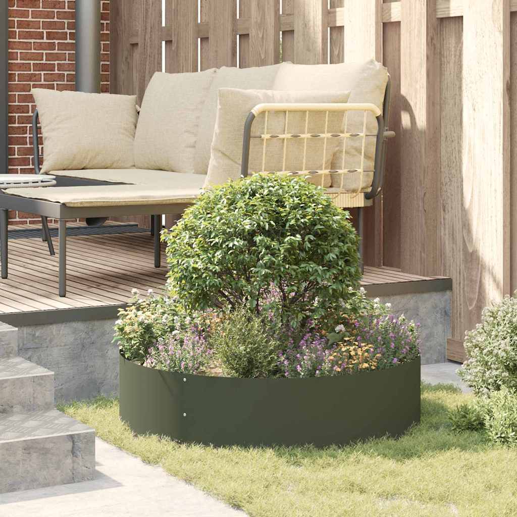 Gartenpflanzer 5 pcs Olivgrün 80 x 80 x 20 cm Stahl