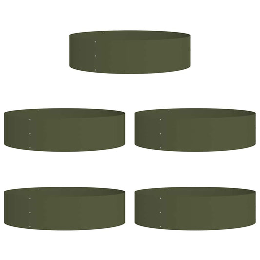 Gartenpflanzer 5 pcs Olivgrün 80 x 80 x 20 cm Stahl