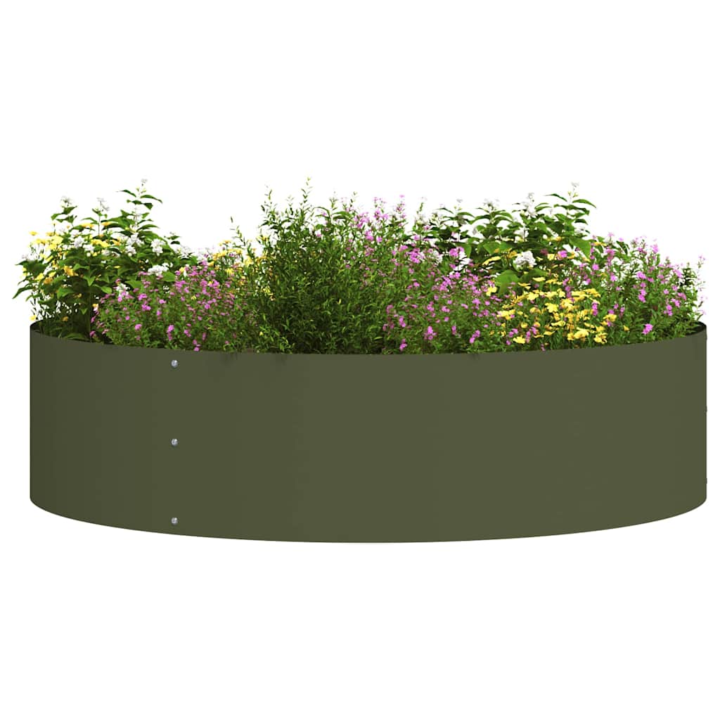 Gartenpflanzer 5 pcs Olivgrün 80 x 80 x 20 cm Stahl