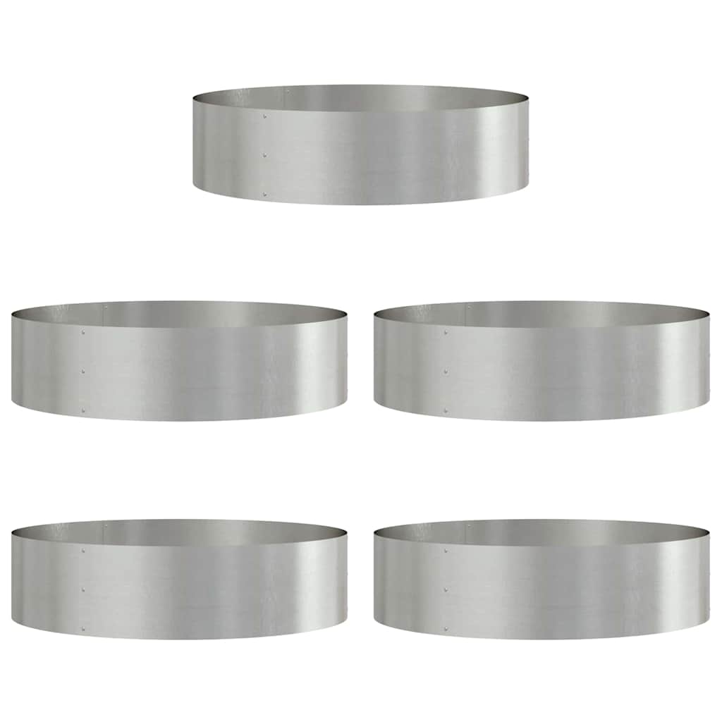 Gartenpflanzer 5 pcs Silber 80 x 80 x 20 cm Edelstahl