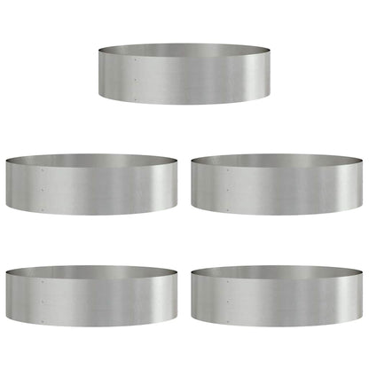 Gartenpflanzer 5 pcs Silber 80 x 80 x 20 cm Edelstahl