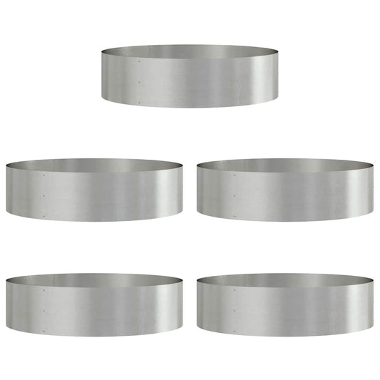 Gartenpflanzer 5 pcs Silber 80 x 80 x 20 cm Edelstahl