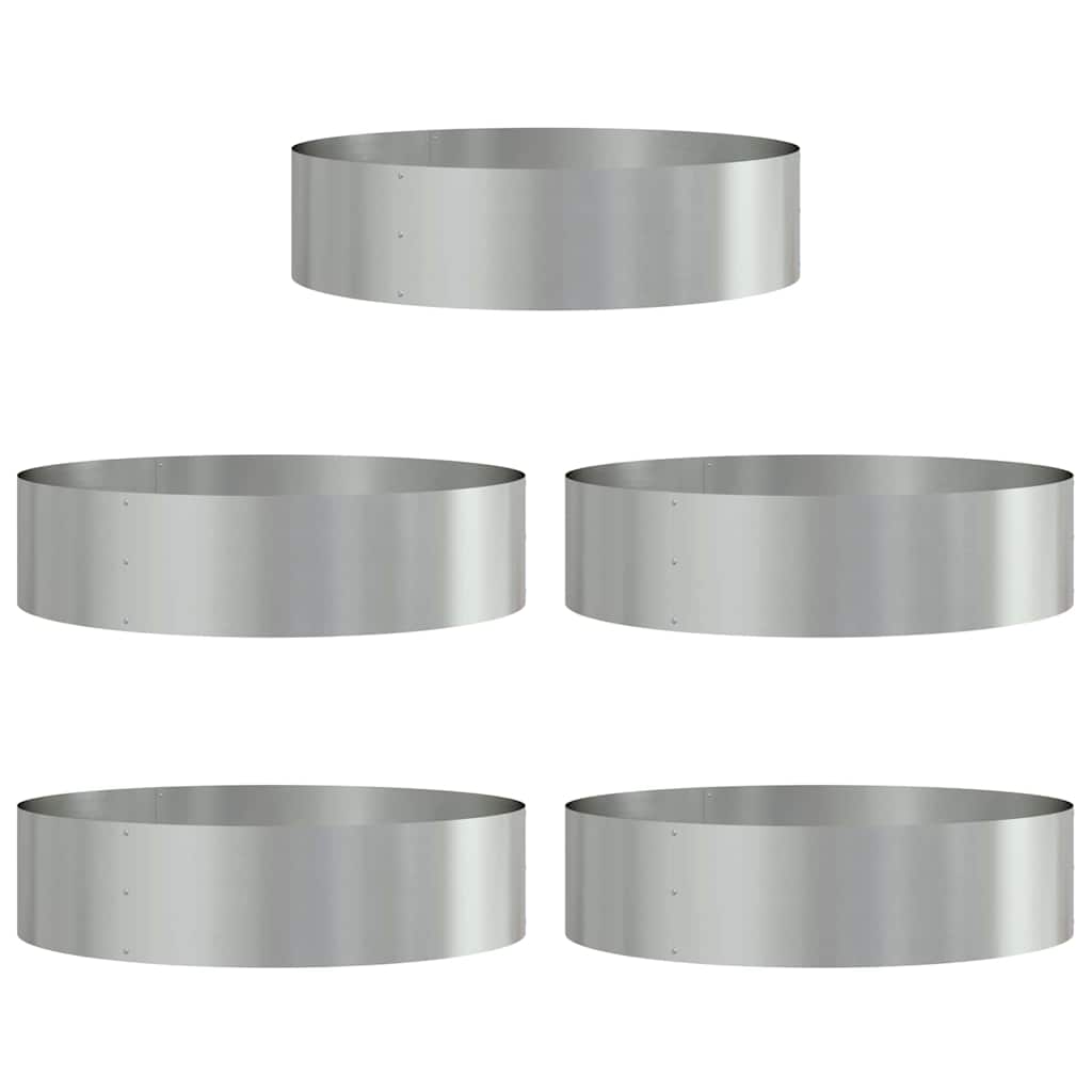 Gartenpflanzer 5 pcs Silber 80 x 80 x 20 cm Verzinkter Stahl