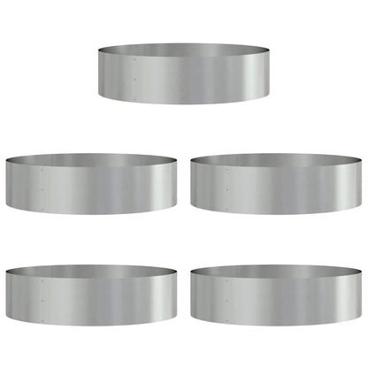 Gartenpflanzer 5 pcs Silber 80 x 80 x 20 cm Verzinkter Stahl
