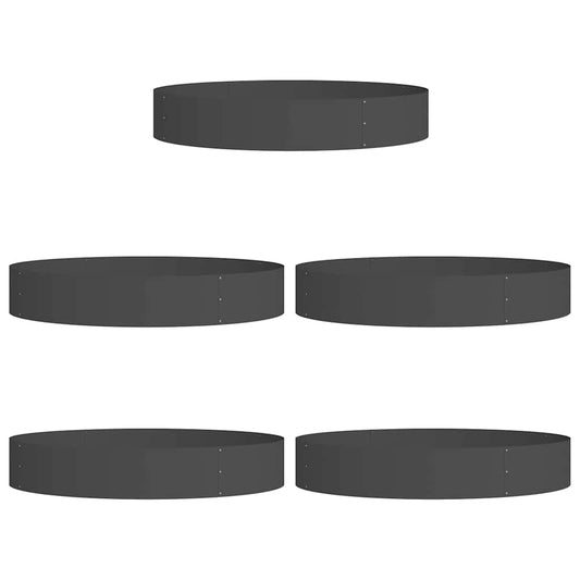 Gartenpflanzer 5 pcs Schwarz 120 x 120 x 20 cm Stahl