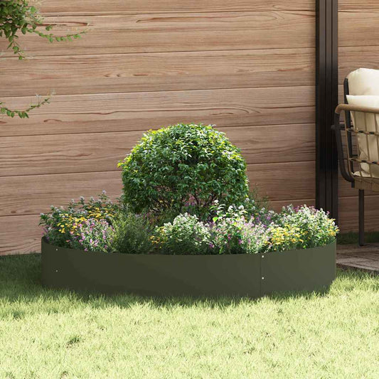 Gartenpflanzer 5 pcs Olivgrün 120 x 120 x 20 cm Stahl