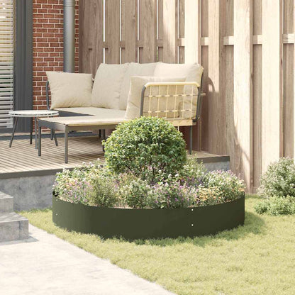 Gartenpflanzer 5 pcs Olivgrün 120 x 120 x 20 cm Stahl