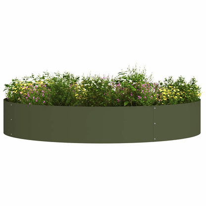 Gartenpflanzer 5 pcs Olivgrün 120 x 120 x 20 cm Stahl
