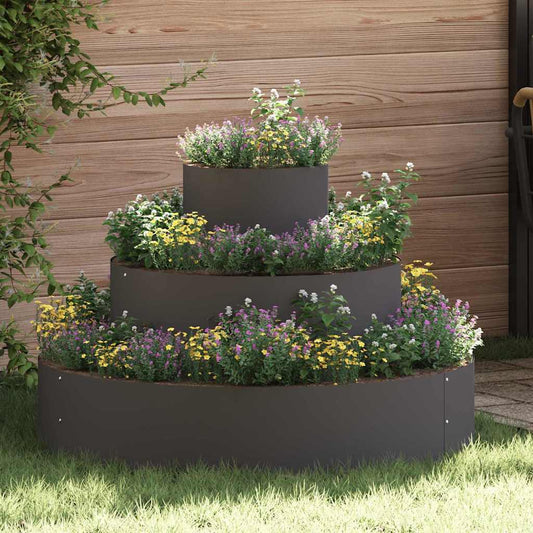 Gartenblumentopf Schwarz 90 x 90 x 20 cm Stahl