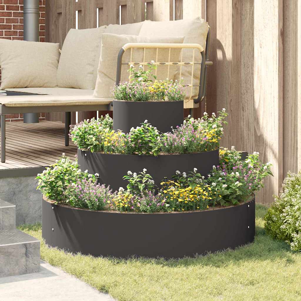 Gartenblumentopf Schwarz 90 x 90 x 20 cm Stahl