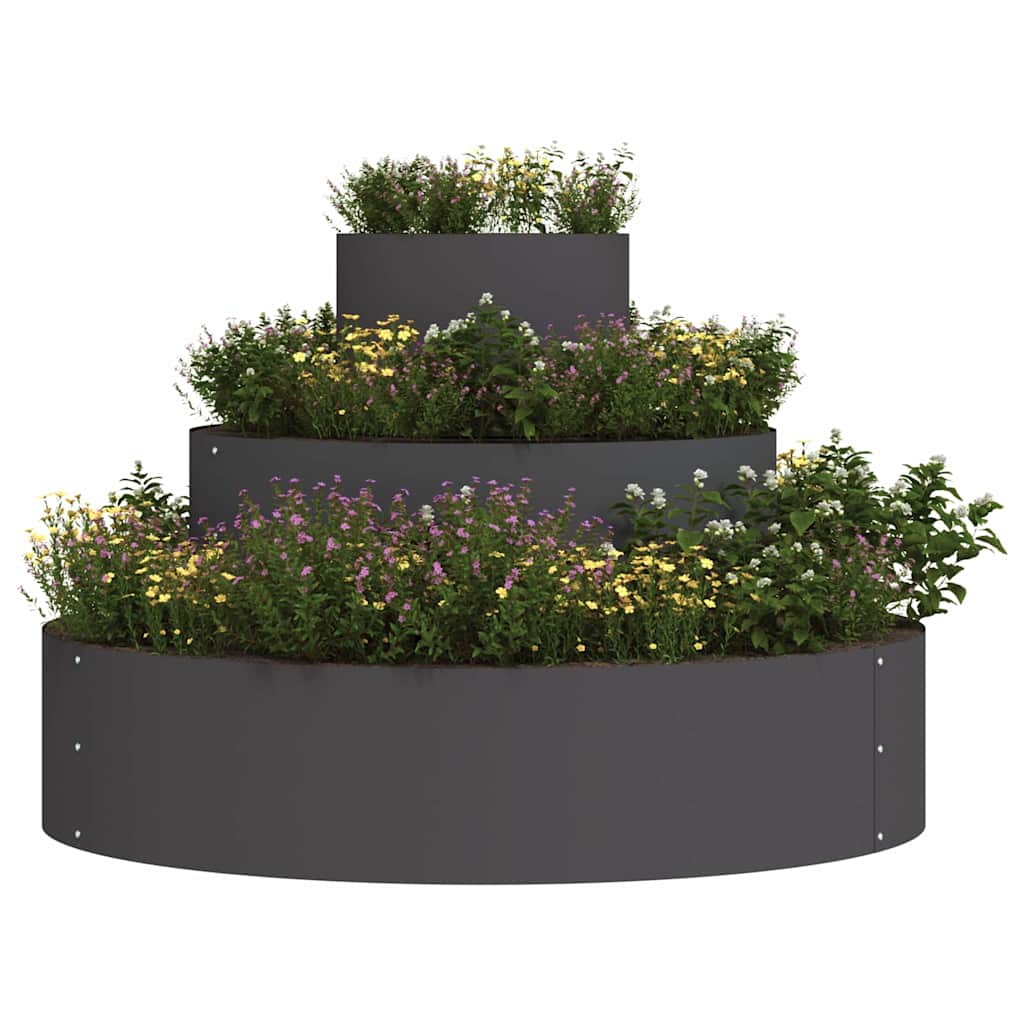 Gartenblumentopf Schwarz 90 x 90 x 20 cm Stahl