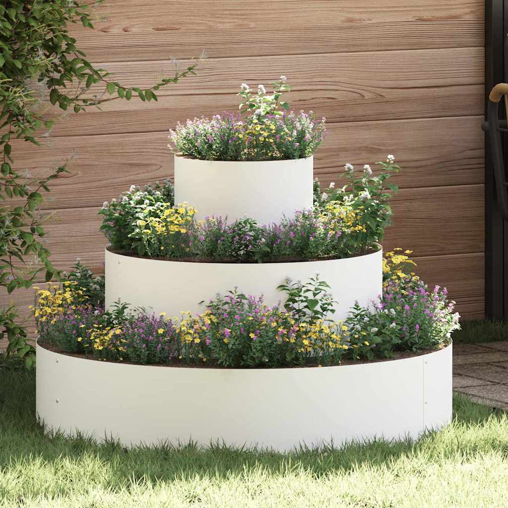 Gartenblumentopf Weiß 90 x 90 x 20 cm Stahl
