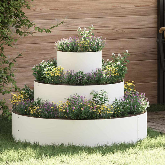 Gartenblumentopf Weiß 90 x 90 x 20 cm Stahl