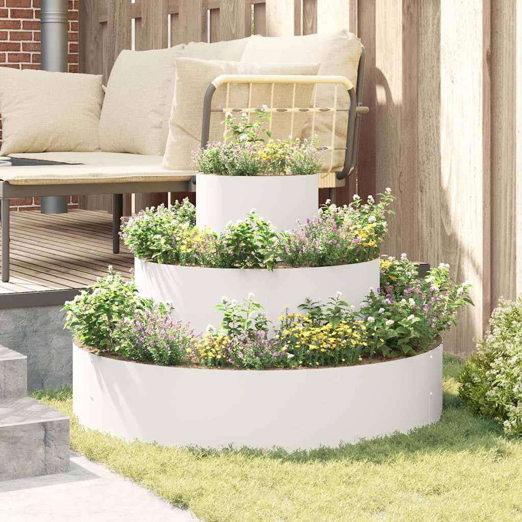 Gartenblumentopf Weiß 90 x 90 x 20 cm Stahl