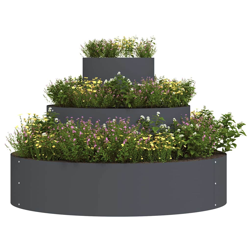 Gartenblumentopf Anthrazit 90 x 90 x 20 cm Stahl