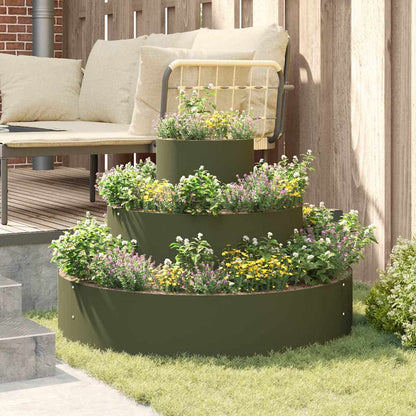Gartenblumentopf Olivgrün 90 x 90 x 20 cm Stahl