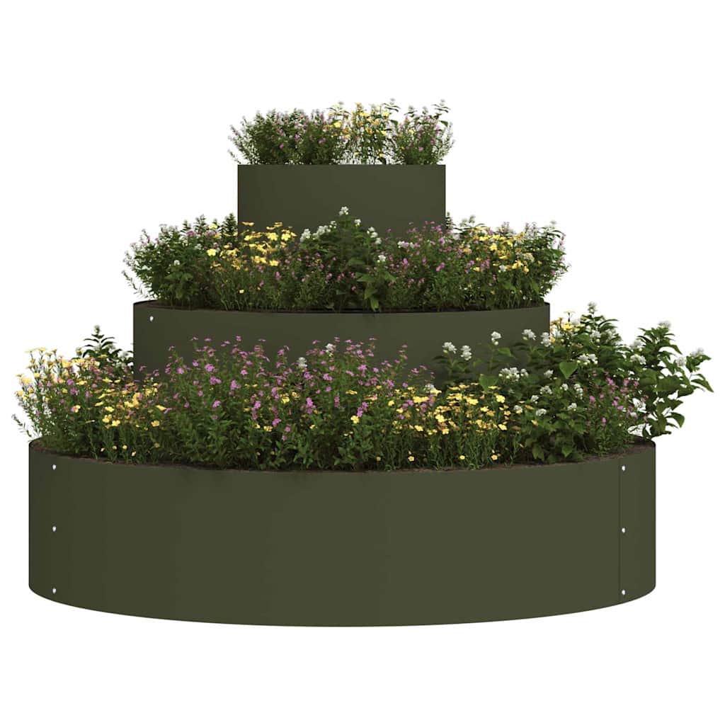 Gartenblumentopf Olivgrün 90 x 90 x 20 cm Stahl