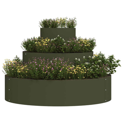 Gartenblumentopf Olivgrün 90 x 90 x 20 cm Stahl