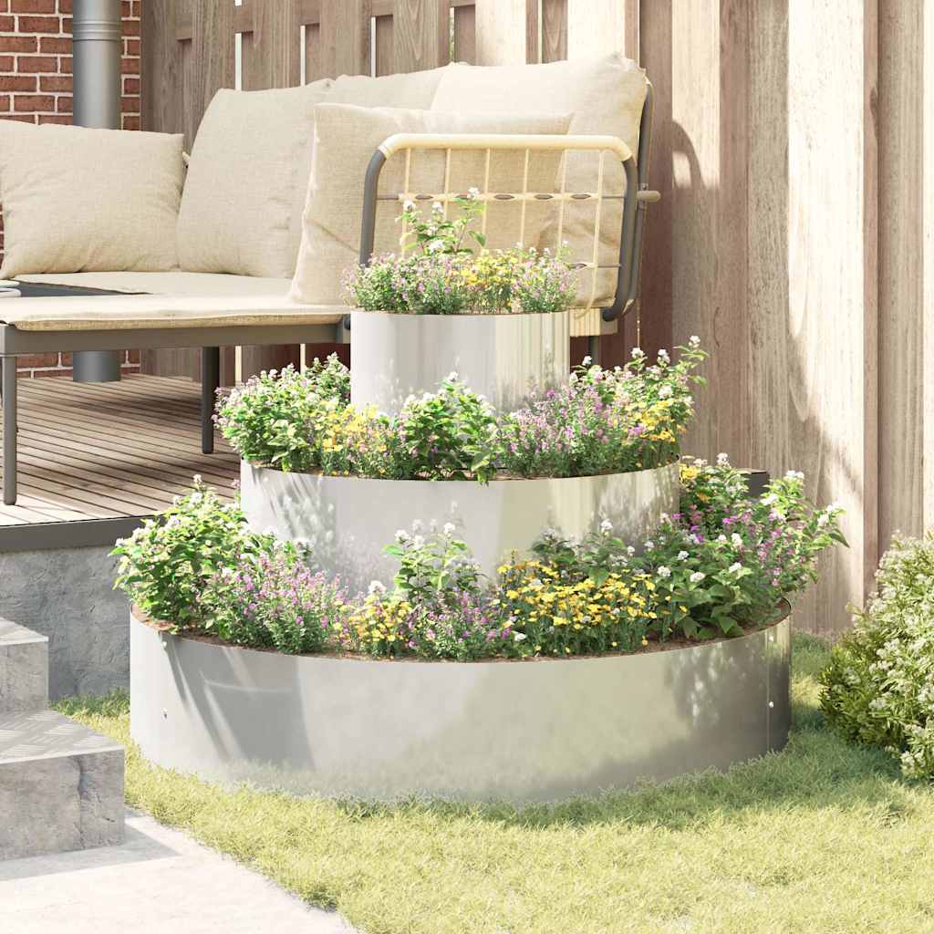 Gartenblumentopf Silber 90 x 90 x 20 cm Verzinkter Stahl
