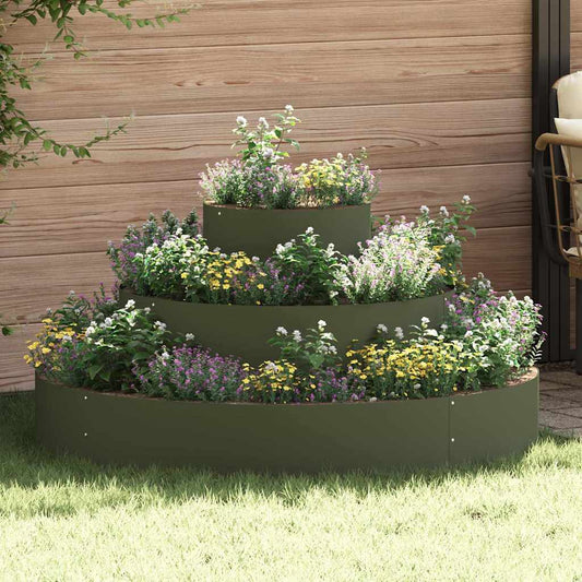 Gartenblumentopf Olivgrün 120 x 120 x 20 cm Stahl