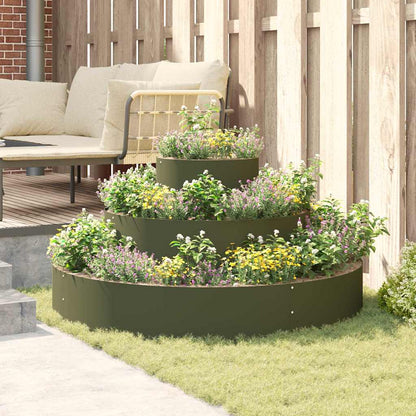 Gartenblumentopf Olivgrün 120 x 120 x 20 cm Stahl