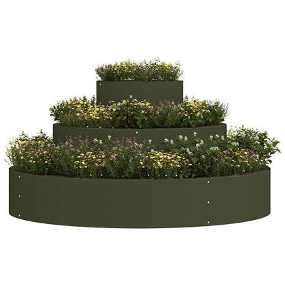 Gartenblumentopf Olivgrün 120 x 120 x 20 cm Stahl