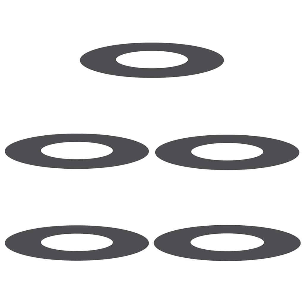 Flache Baumringe 5 pcs Schwarz Ø30 / 60 cm Stahl