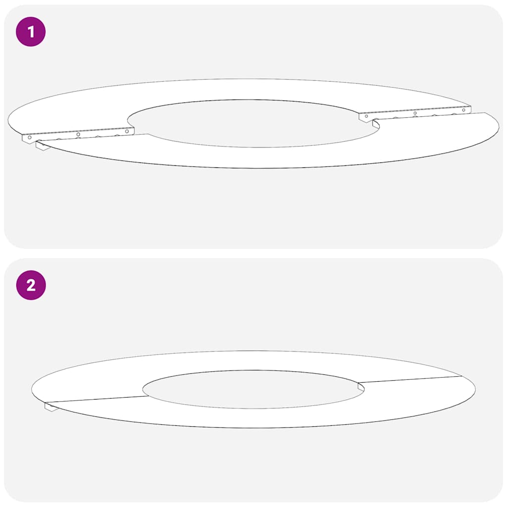 Flacher Baumring Braun Ø30 / 60 cm Witterungsbeständiger Stahl