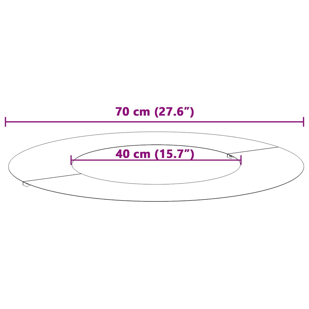 Flacher Baumring Weiß Ø40 / 70 cm Stahl