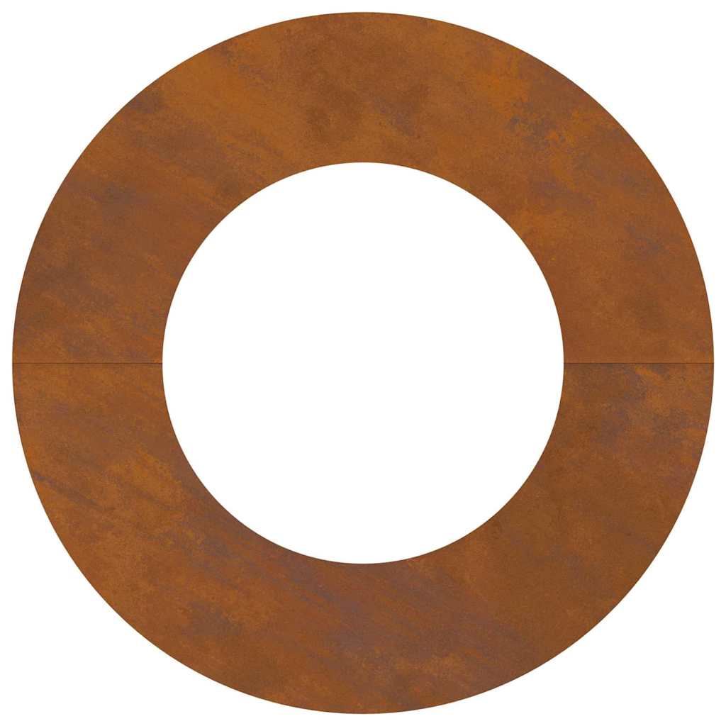 Flacher Baumring Braun Ø40 / 70 cm Witterungsbeständiger Stahl