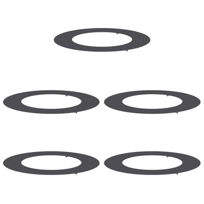 Flache Baumringe 5 pcs Schwarz Ø50 / 80 cm Stahl