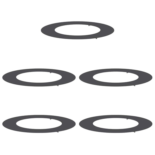 Flache Baumringe 5 pcs Schwarz Ø50 / 80 cm Stahl
