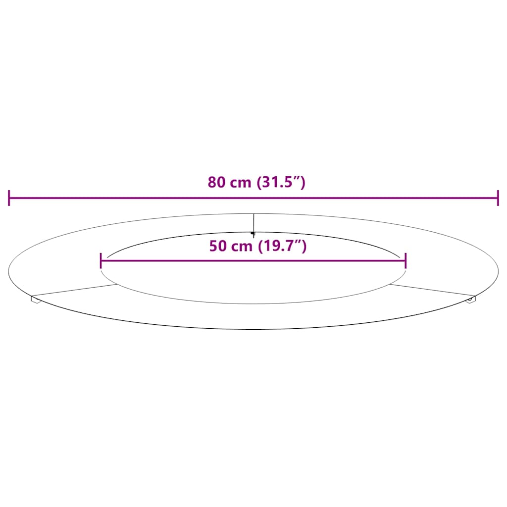 Flacher Baumring Anthrazit Ø50 / 80 cm Stahl