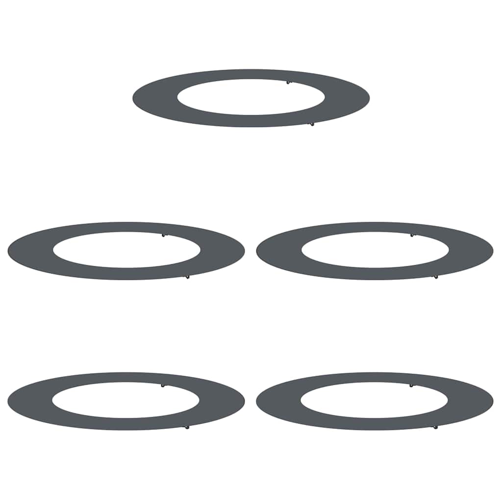 Flache Baumringe 5 pcs Anthrazit Ø50 / 80 cm Stahl
