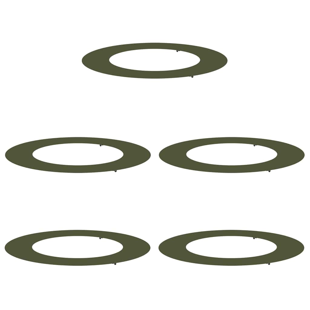 Flache Baumringe 5 pcs Olivgrün Ø30 / 60 cm Stahl
