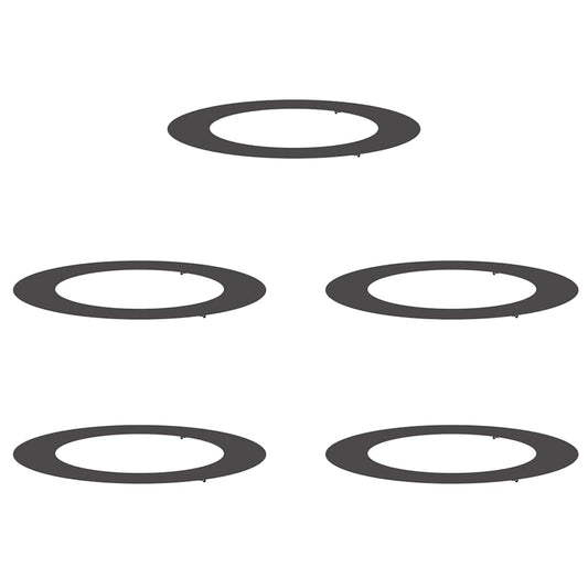Flache Baumringe 5 pcs Schwarz Ø60 / 90 cm Stahl