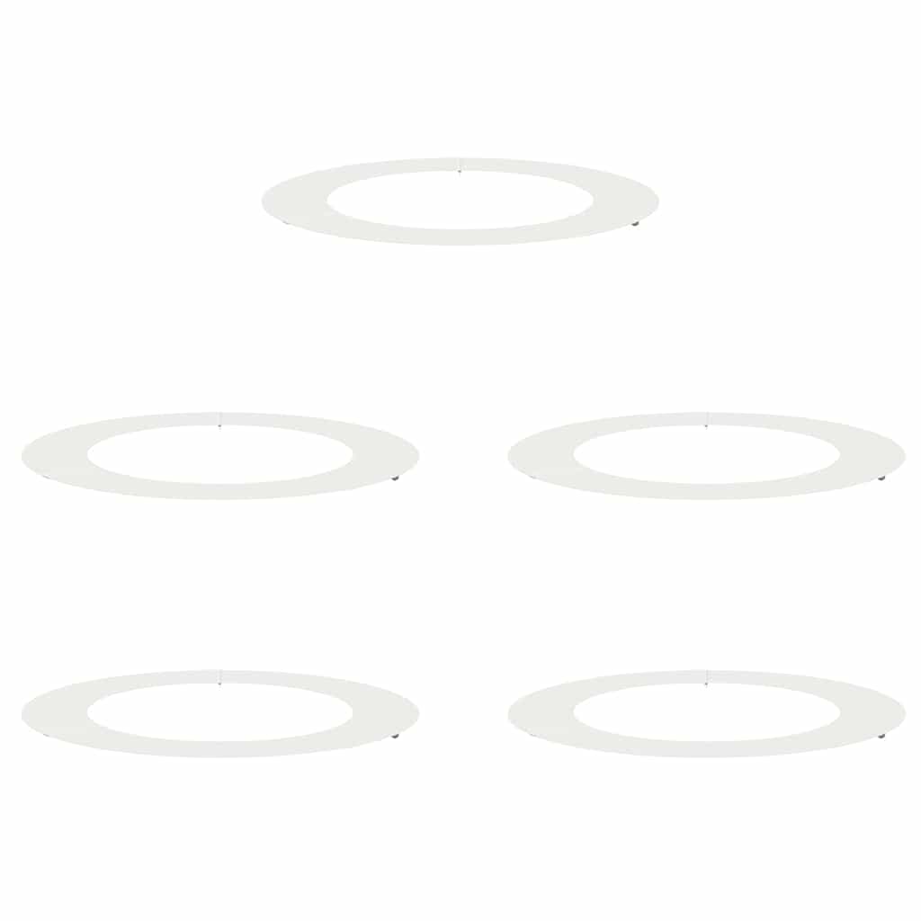 Flache Baumringe 5 pcs Weiß Ø60 / 90 cm Stahl