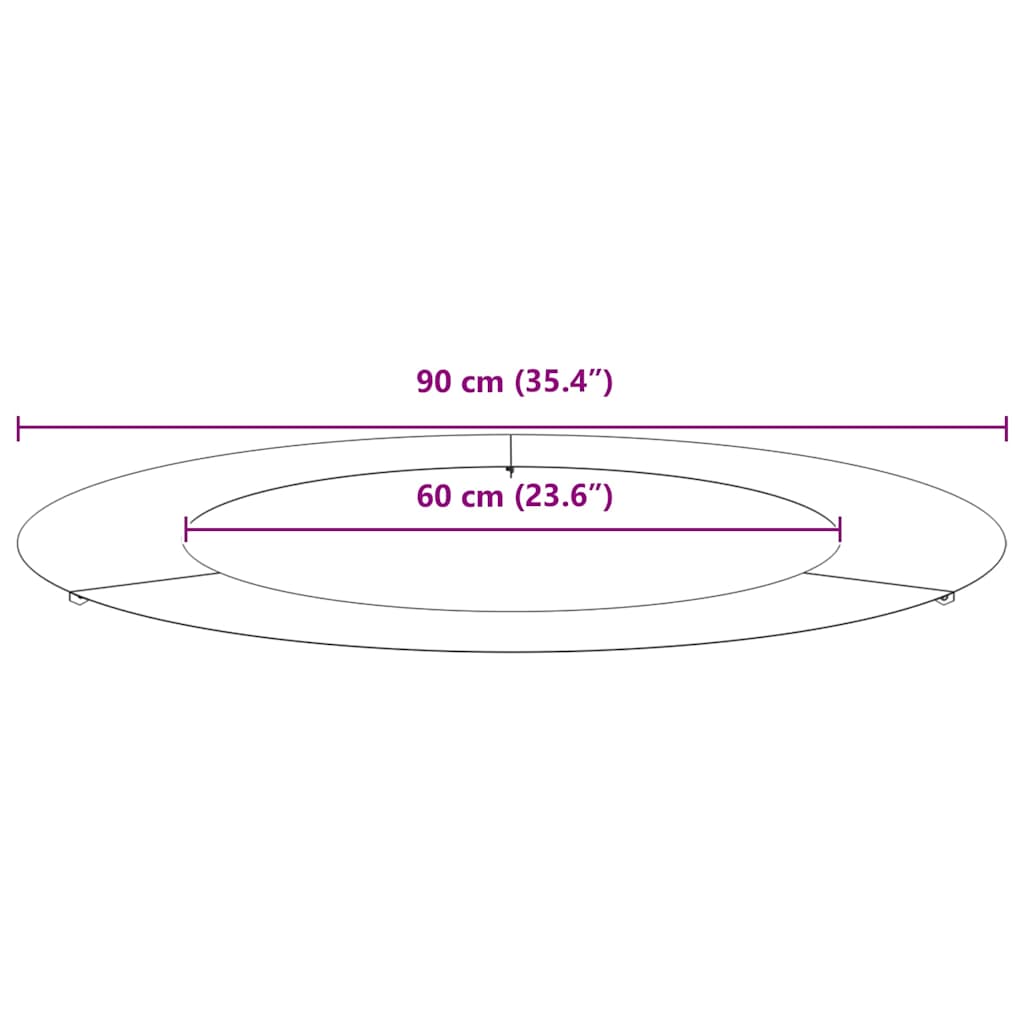 Flacher Baumring Anthrazit Ø60 / 90 cm Stahl