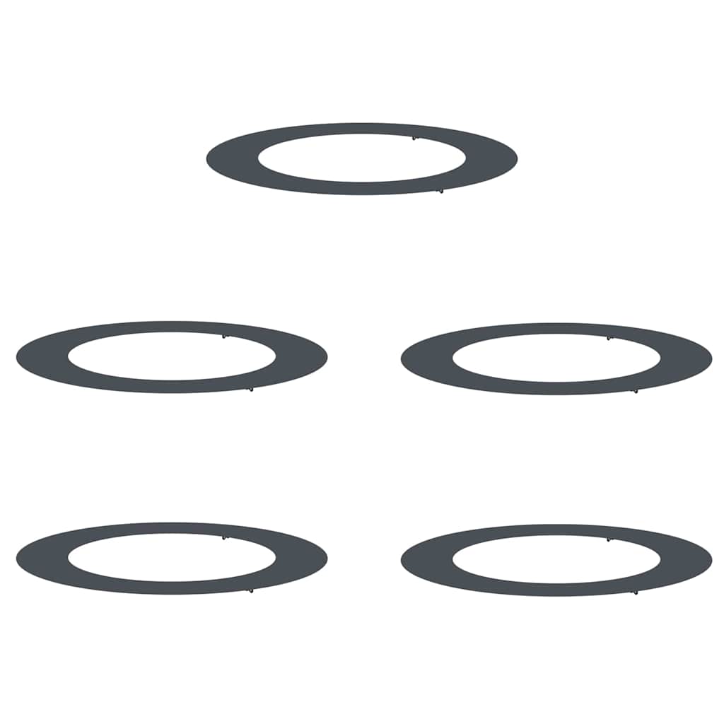 Flache Baumringe 5 pcs Anthrazit Ø60 / 90 cm Stahl