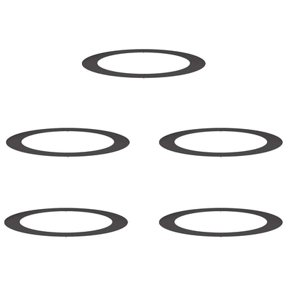 Flache Baumringe 5 pcs Schwarz Ø90 / 120 cm Stahl