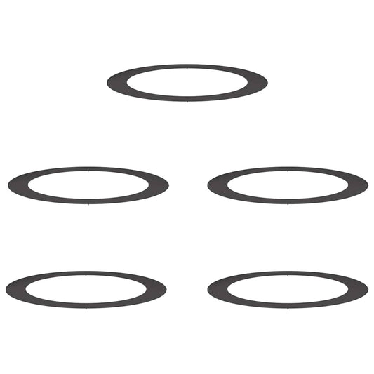 Flache Baumringe 5 pcs Schwarz Ø90 / 120 cm Stahl
