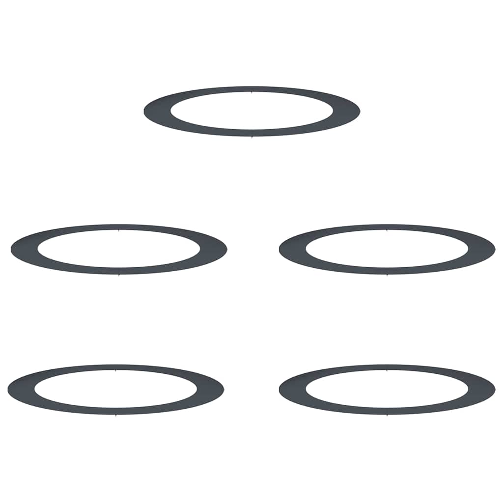 Flache Baumringe 5 pcs Anthrazit Ø90 / 120 cm Stahl