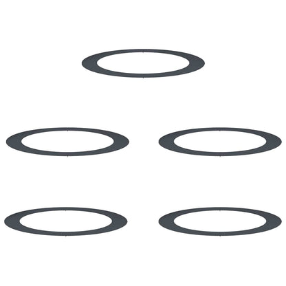 Flache Baumringe 5 pcs Anthrazit Ø90 / 120 cm Stahl