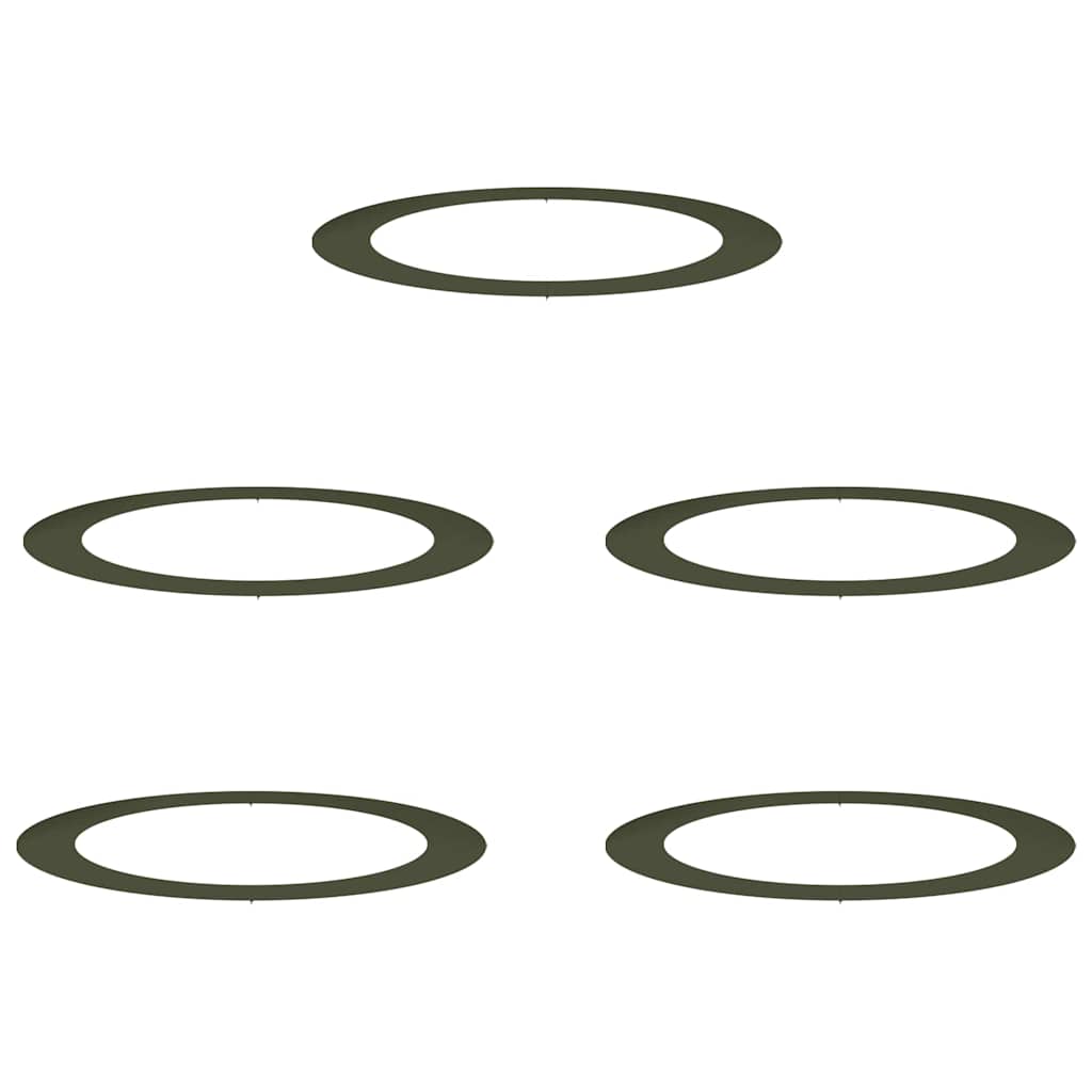 Flache Baumringe 5 pcs Olivgrün Ø90 / 120 cm Stahl