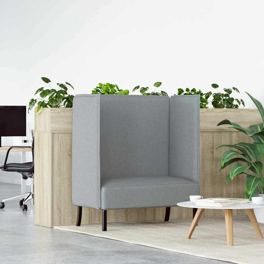 Hoher Rücken Sofa Hellgrau 109 x 56 x 121 cm Stoff