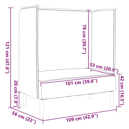 Hoher Rücken Sofa Blau 109 x 56 x 121 cm Stoff