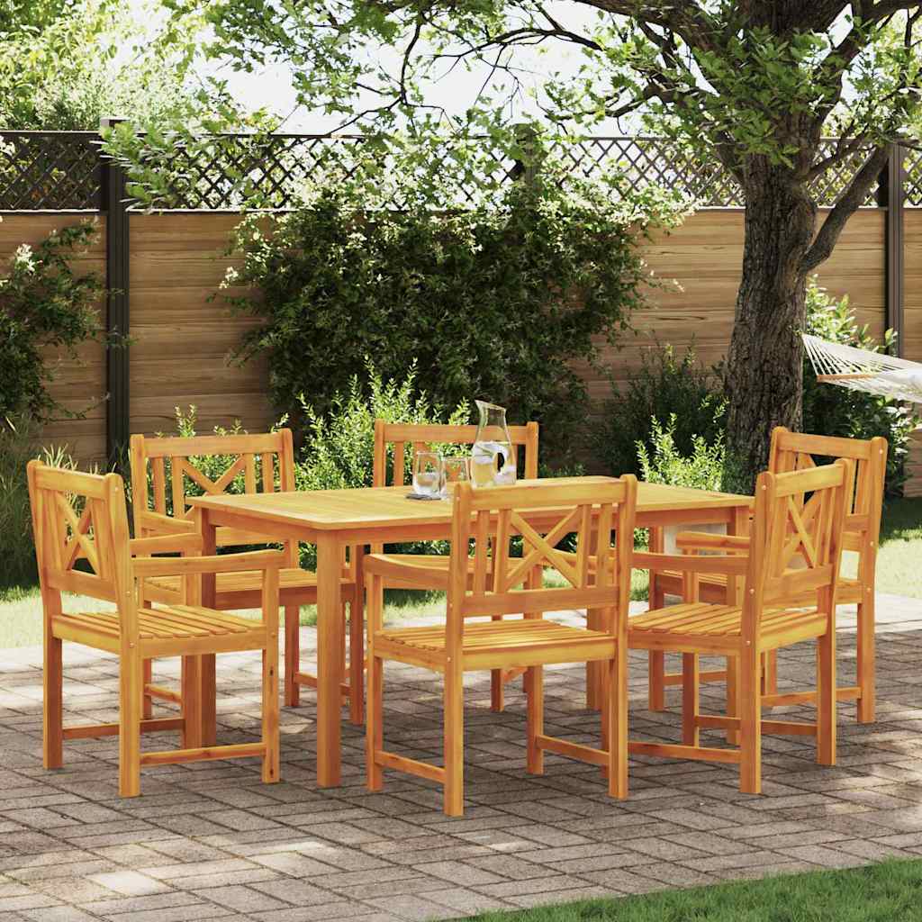 Garten Essgruppe 7 pcs Braun Akazie Massivholz