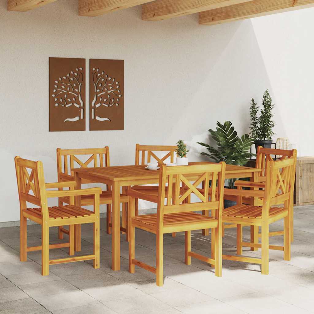 Garten Essgruppe 7 pcs Braun Akazie Massivholz