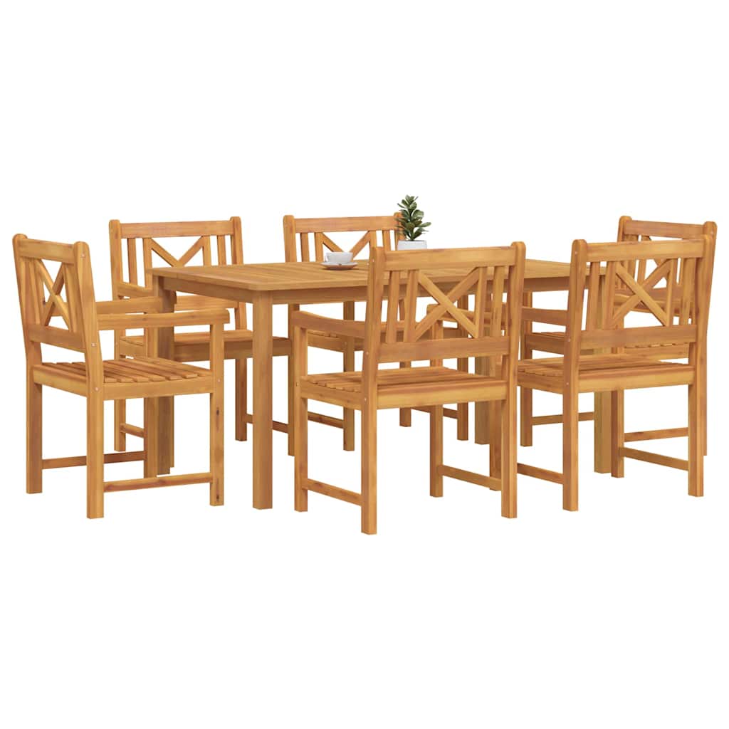Garten Essgruppe 7 pcs Braun Akazie Massivholz